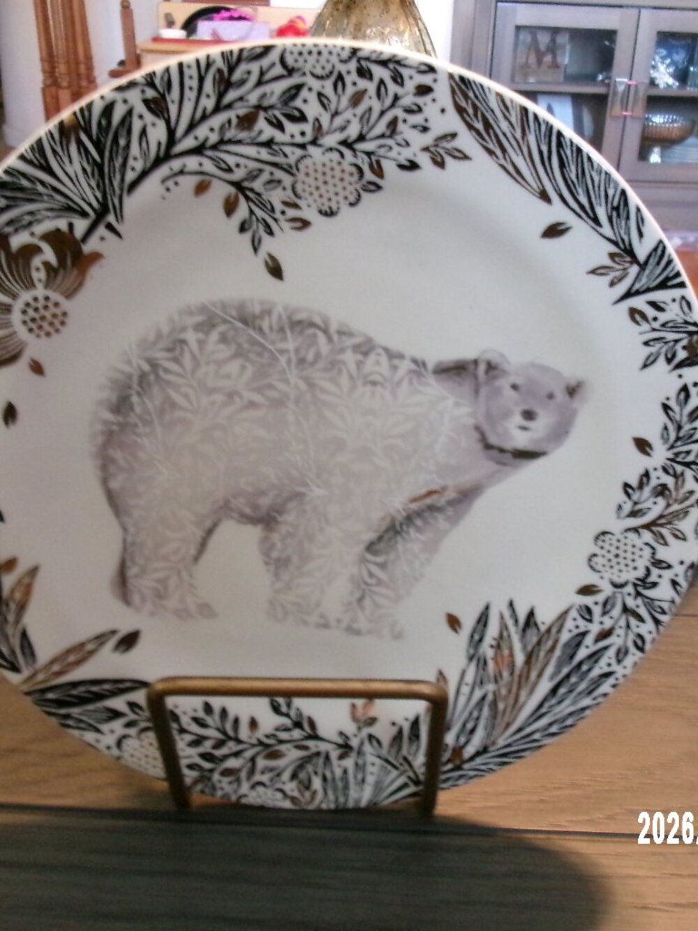 NEW Anthropologie Josie Shenoy Arktikos Dessert Plate Winter Polar Bear 8.5”